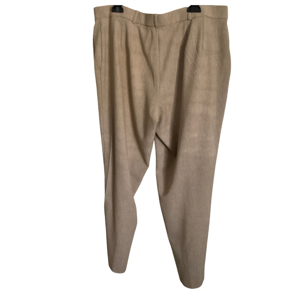 Soft by Avenue Women Beige Linen Blend Straight Leg Dress Pants 16 Petite - Picture 3 of 11